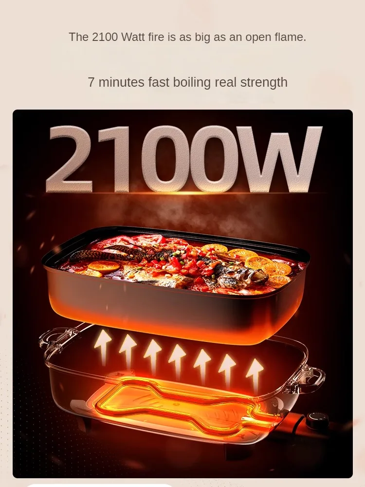 220V 8L Electric Hot Pot with Multi-functions Baking and Cooking for Household Large Capacity Electric Cooker 4