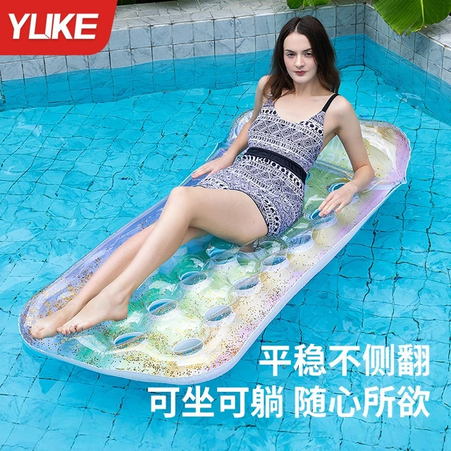 PVC Inflatable Lounge Chair Water Floating Bed Lemon Pool Floats Watermelon Raft Summer Swimming Pool Party Water Recreation 3