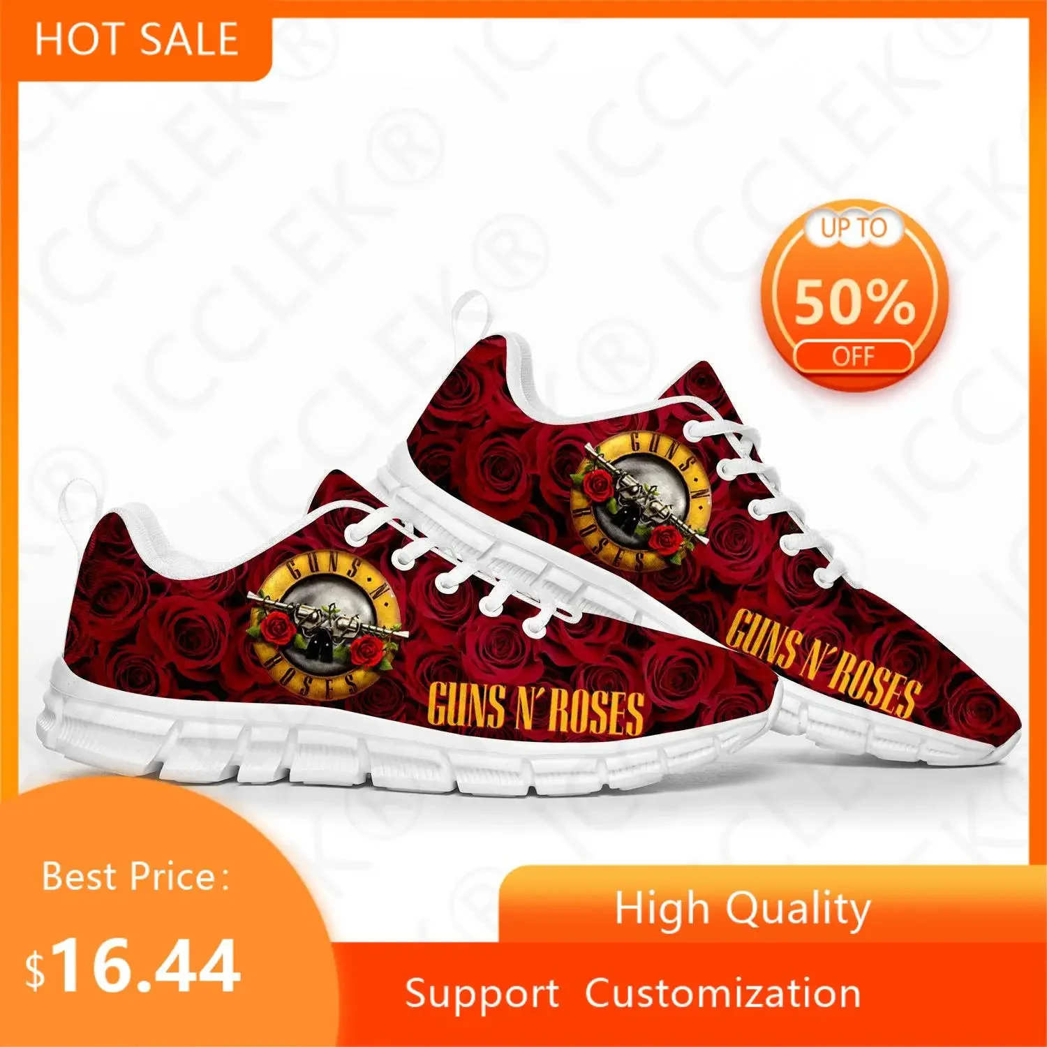 Guns N Roses Heavy Metal Rock Band Sports Shoes Mens Womens Teenager Kids Children Sneakers Custom High Quality Couple Shoes