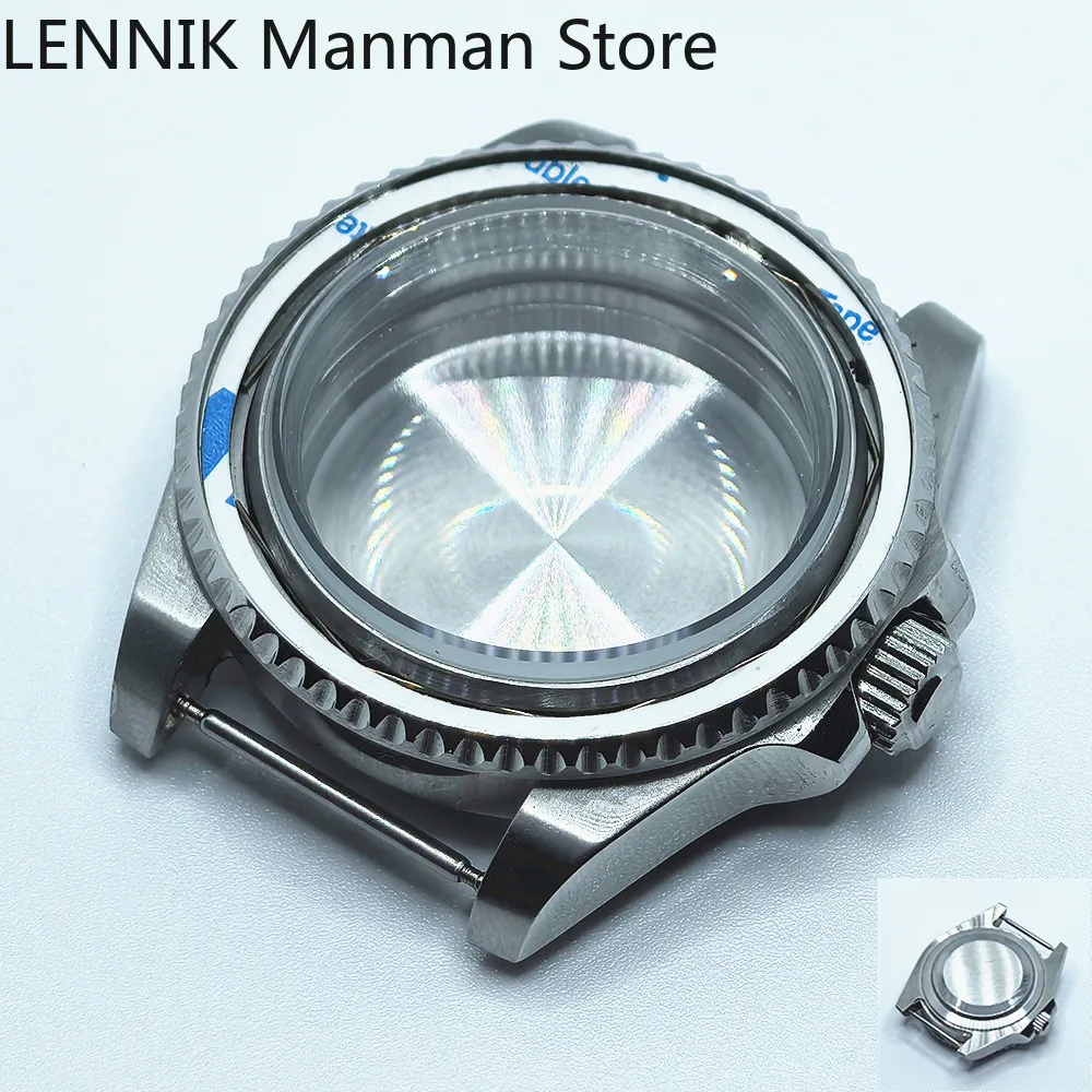 40mm Black PVD Watch Case with Transparent Back Glass