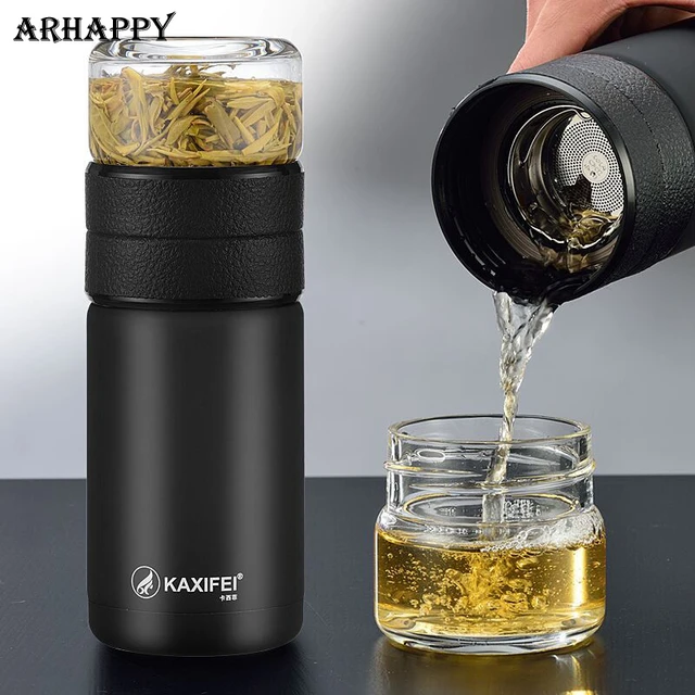 600ML Thermos Cup Bottle Tea Infuser 304 Stainless Steel Vacuum Cup Tea  Infuser Bottle Portable Thermos