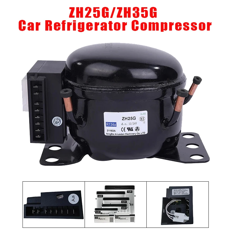 Car Refrigerator Compressor ZH35G ZH25G DC12/24V Direct Current Compressor Car Ship Refrigerator Freezer 12v24v220v