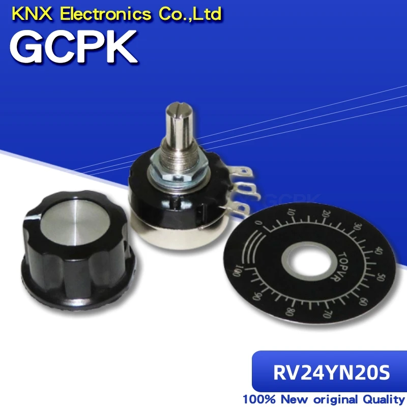 3PCS = ( RV24YN20S /A03 knob /Dials each 1PCS ) 1K 2K 5K 10K 20K 50K 100K 200K 500K 1M ohm Turn Film Rotary Potentiometer