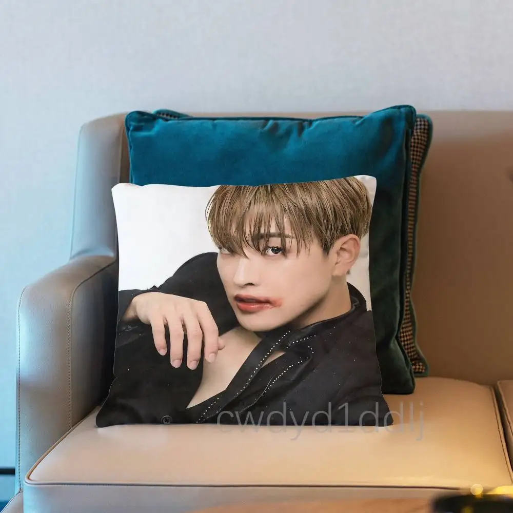 A-Ateez Hongjoong Kissenbezug aus Kurzplüsch, Sofa-Dekoration, Geschenk für Zuhause, doppelseitig bedrucktes Kissen – Detail 12