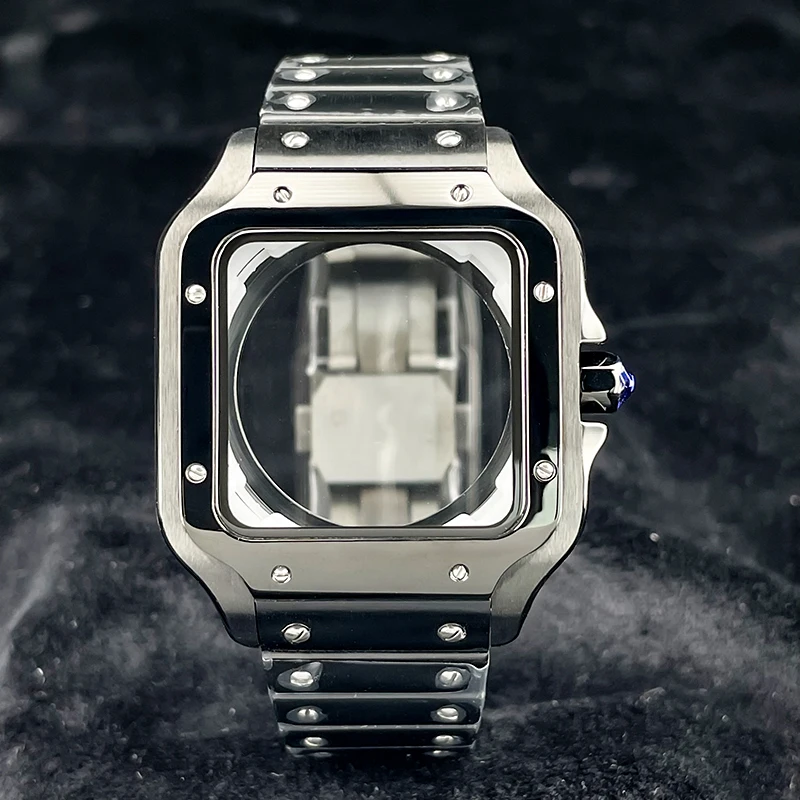 Nh35 Square Case 38mm Square Watch Case Stainless Steel NH35 Case Santo Modification ...