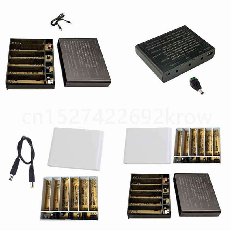 DIY 3/6x 18650 5V USB + 9V 12V 5.5x2.1mm UPS Power Supply Box for WiFi Router Modem Security Camera DVR Smartphone