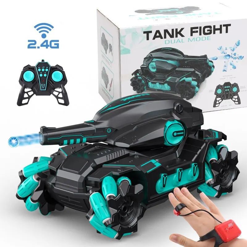 Rc Tank Toy 2.4G Radio Controlled Car 4WD Crawler Water Bomb War Tank Control Gestures Multiplayer RC Toy For Boy Kids Gift