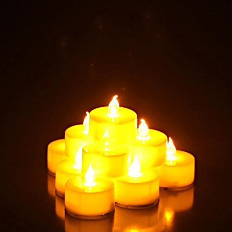 

Романтические креативные электронные свечи, 12 лампочек, декоративные волнистые электронные праздничные свечи, мигающие украшения