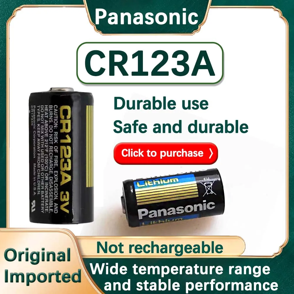 Panasonic CR123A 3V Lithium Battery for Digital Camera Doorbells Flashlight Water Meters Smoke Alarm 1PCS lithium battery