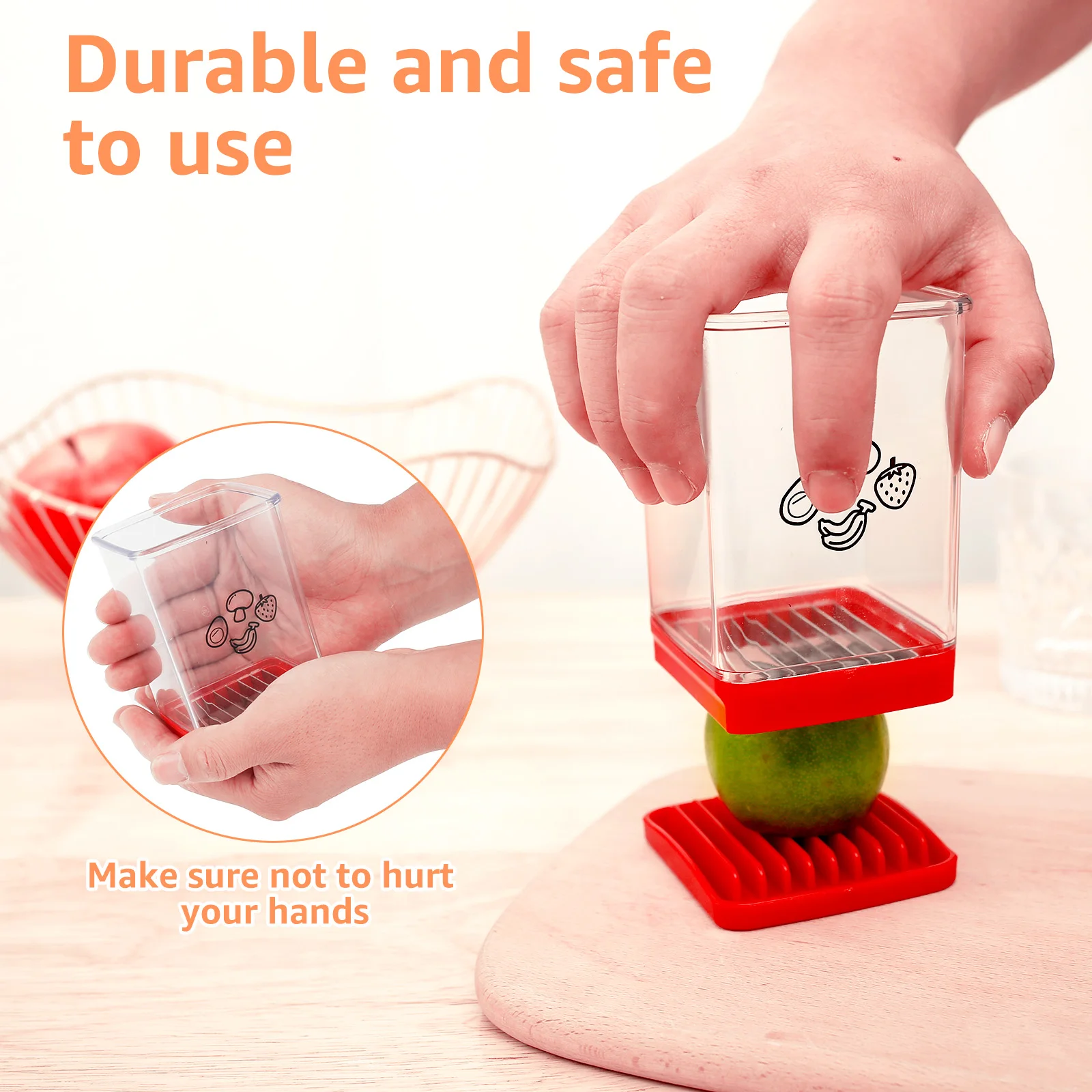 Fruit Slicer Food Slicer Speed Cup Slicer with Push Plate Portable Cup Slicer Efficient Multifunctional Cutter Compact Strawberry