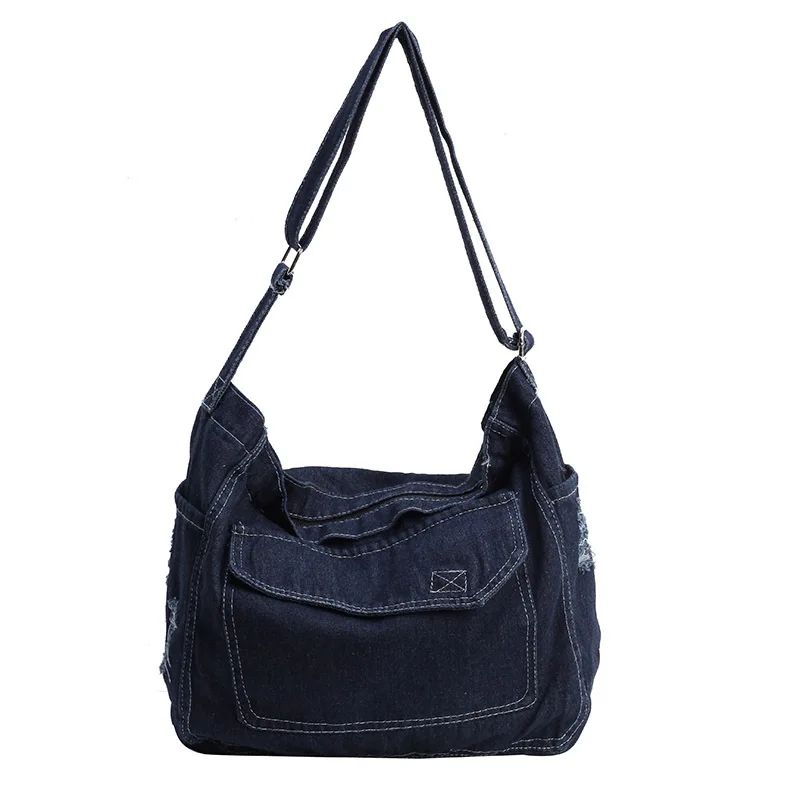 Women's Denim Bag Y2K Vintage Blue Jean Purse and Handbags Crossbody Shoulder Bag Wallet Large Capacity Messenger bag 2024