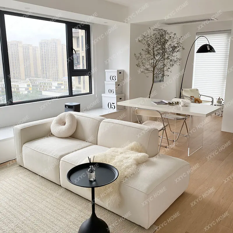 

Белый креативный комбинированный диван, роскошный тканевый диван, простой диван для гостиной в маленькой квартире на три человека