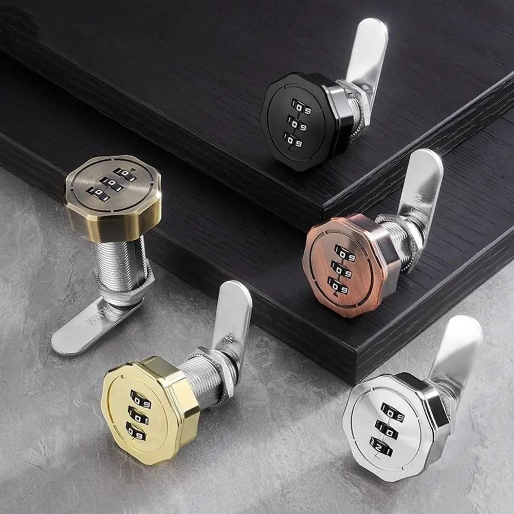 

3 Digital Code Zinc Alloy Combination Lock Cabinet Mailbox Password Locker Cupboard Drawer Suitable for 1-20mm plate thickness