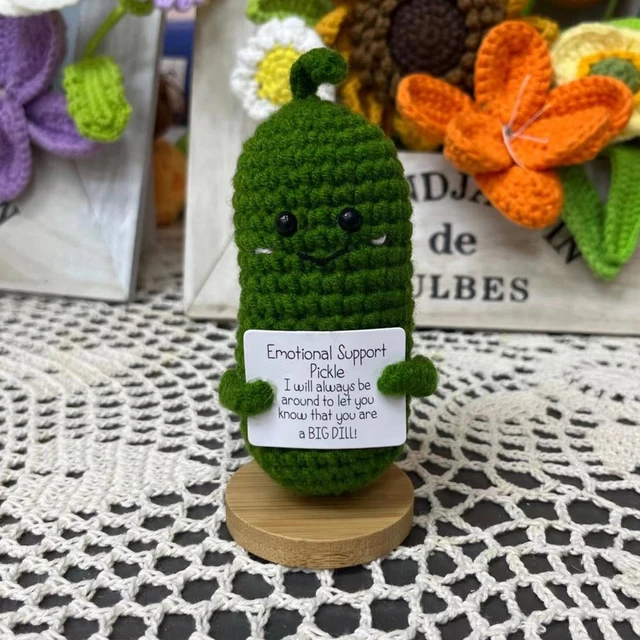 Crochet Pickle Plushie, Emotional Support Pickle, Pickle Stuffed Animal,  Pickle Plush, Pickle Food, Pickle Gift