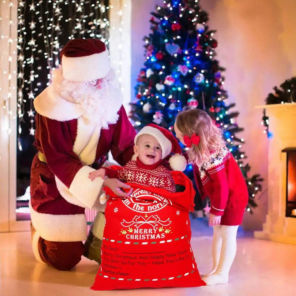 Christmas Large Santa Sack Felt Candy Gifts Bag 50*70cm Canvas Storage Bags Kids Christmas Decoration New Year