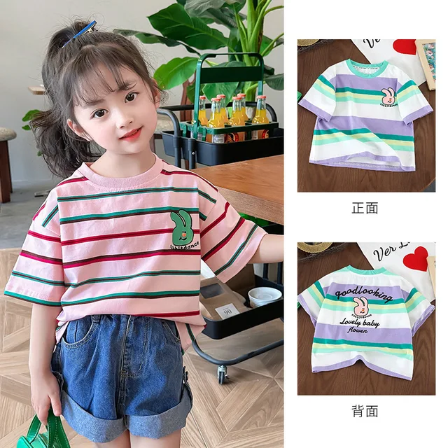 2023 Korea Summer Junior Girl T-Shirt: trendy and comfortable tee for kids