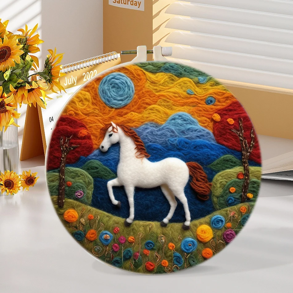Colorful Animals DIY Wool Embroidery Kit