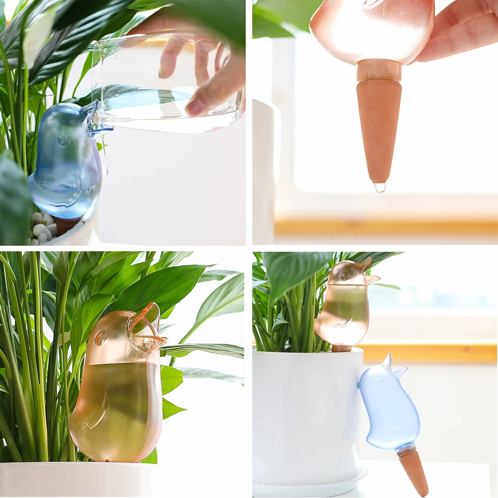 5-2PC Automatic Dripper PVC Self Watering Drips Plastic Bird Shaped Watering Tool Lightweight Irrigation System for Home Garden plant waterer plants irrigation kits drip irrigation kits self watering drippers garden irrigation kits drip irrigation tool garden tools