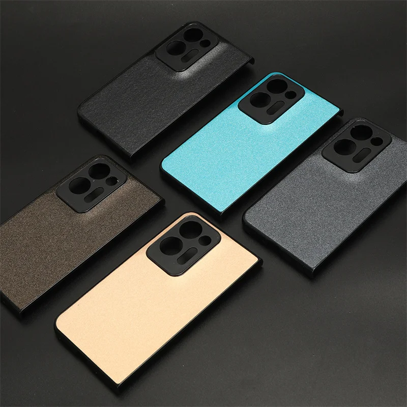 Per Oppo Find N2 N2 Custodia Rigida Di Lusso Pu Antiurto Antiscivolo Con Grana Di Sabbia Cover Posteriore Placcata In Oro Per Oppo Find N2 N2 Custodie