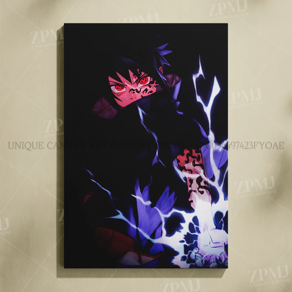 Anime Wall Art: Uchiha Madara Canvas Painting - Japanese Style Home Decor