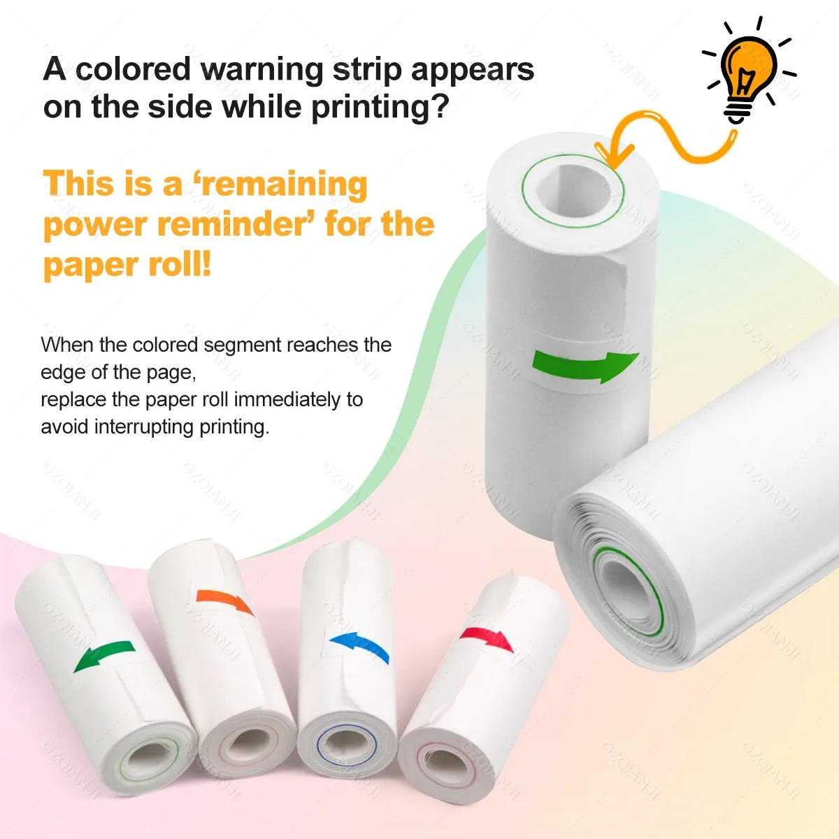 57mm HD Color Thermal Paper White Rolls For Mini Receipt Printer Instant Print Kids Camera Pocket Photo Paper,White Sticker