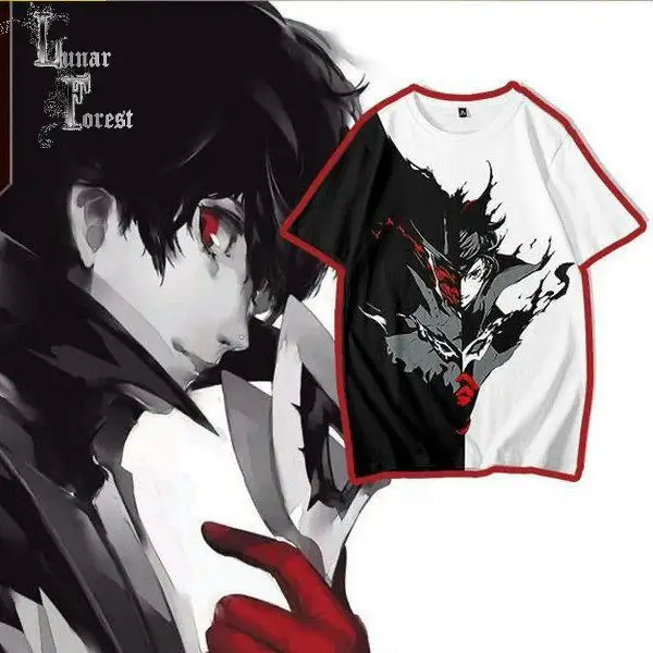 

NEW!! Persona 5 3D Printing T-shirt Summer Fashion Round Neck Short Sleeve Popular Japanese Anime Streetwear Plus Size