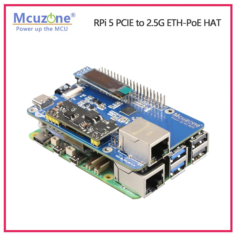  PoE  ̴   ġ ɼ, MP2.5G-PoE   5 PCIE-2.5G ̴-PoE HAT, 0.91 ġ OLED