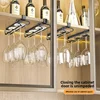 Upside-down red wine glass holder, no punching required, hanging goblet, under the cabinet, household storage shelf, storage rac 3