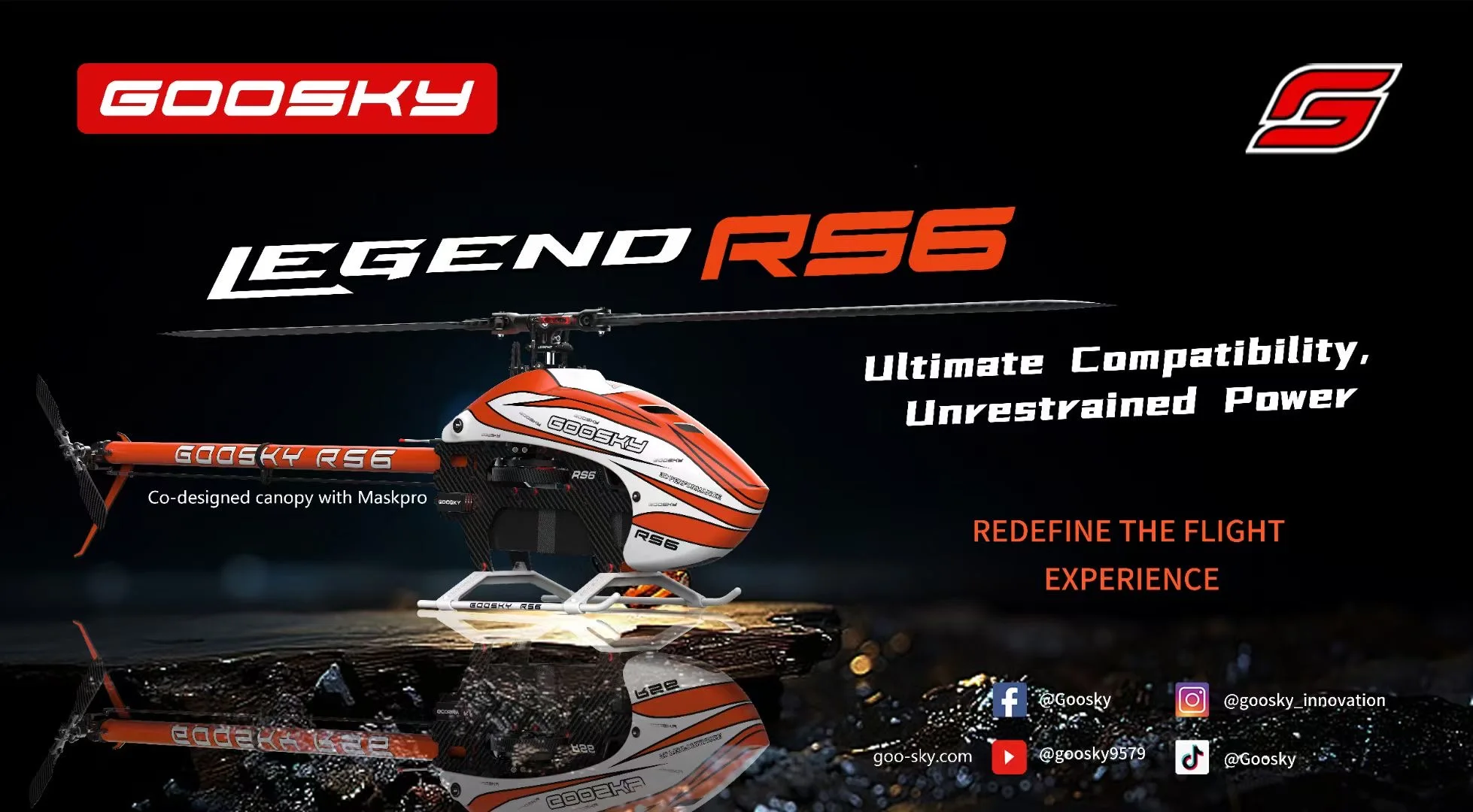 在庫あり Goosky LEGEND RS6 600 3D フライバーレス RC ヘリコプター