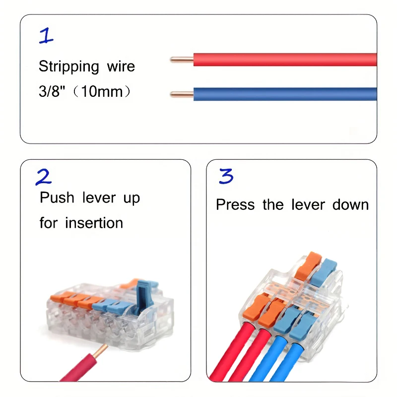 10/50pcs Quick Wire Connector Universal Compact Wiring Splicing Conector Electrical Push In Lighting Terminal Block Connector image 4