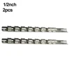 Socket Rack Holder Socket Organizer  1/4 3/8 1/2 Inch With 8 Clips On Rail Tool Socket Clip Rail Holder Socket Organizer Tools 2