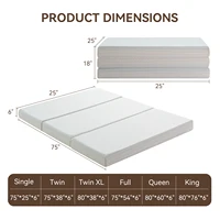 Hcore 1 PC Tri fold Memory Foam Mattress, 6 Inch Fold Up Mattress with Storage Bag, Full Folding Mattress for Floor, Guest Beds 6