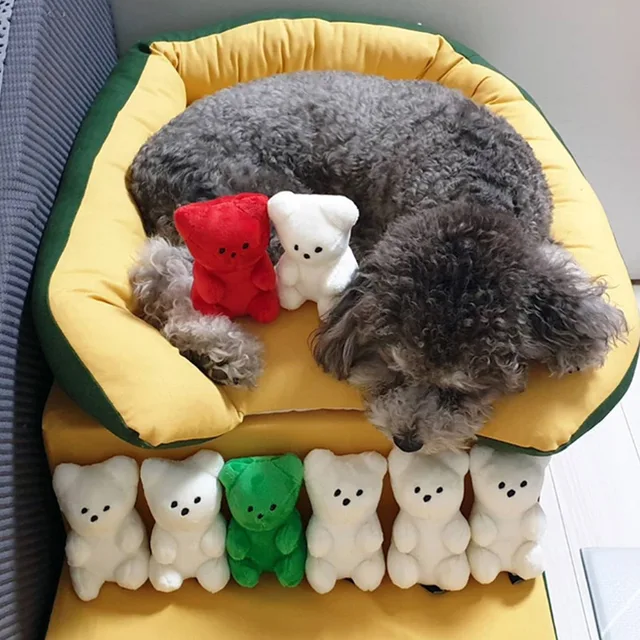 Cute Small Dog Squeaky Toys for Small Dogs Puppy Bear Shaped Squeak Toy for Cat Dogs Pet Supplies Pomeranian Teddy Shih Tzu Pug 3
