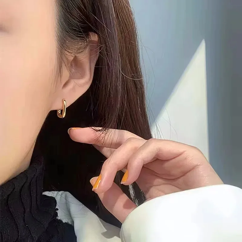 Prevent Allergy Stud Earrings France Fashion Vintage Handmade U-Shape Circle Bride Jewelry Gifts