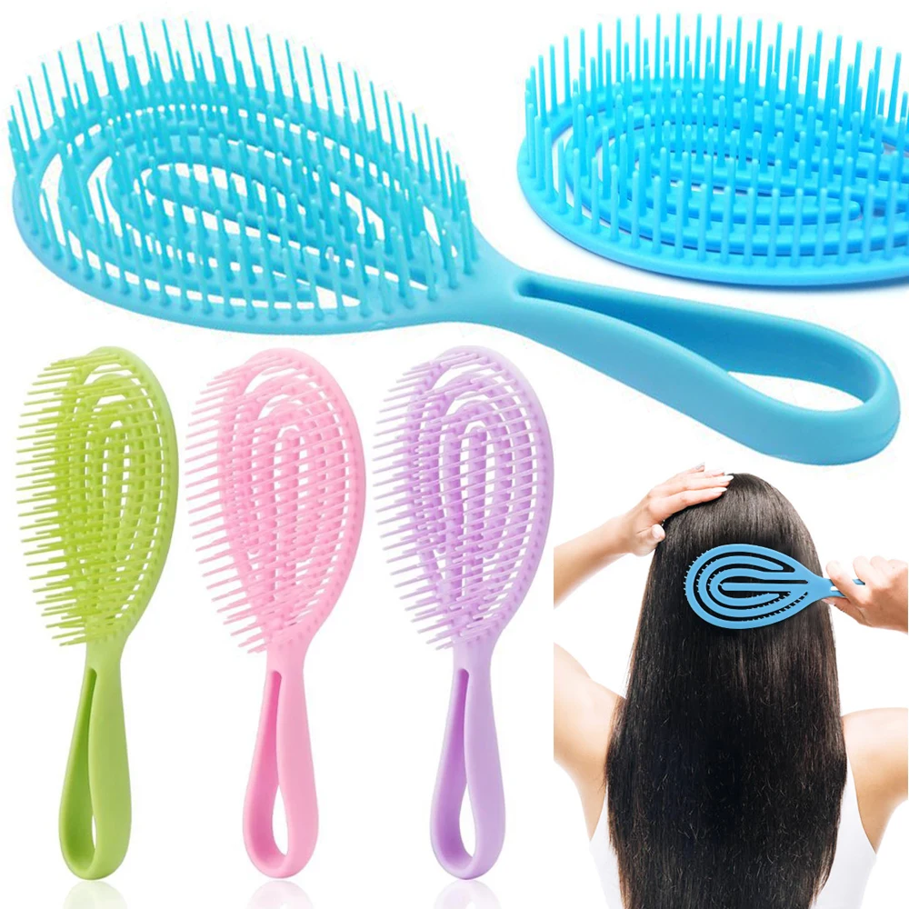 

Hair Comb Scalp Massage Detangling Hairbrush Wet Curly Detangle Women Hair Straightening Brush Salon Hairdressing Styling Tools