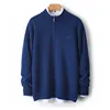 Cashmere Sweater Thicked Fit Men's Half Height Zipper Stand Neck Pullover Knitted Coat Winter Wool Sweater Plus Size 4XL 4