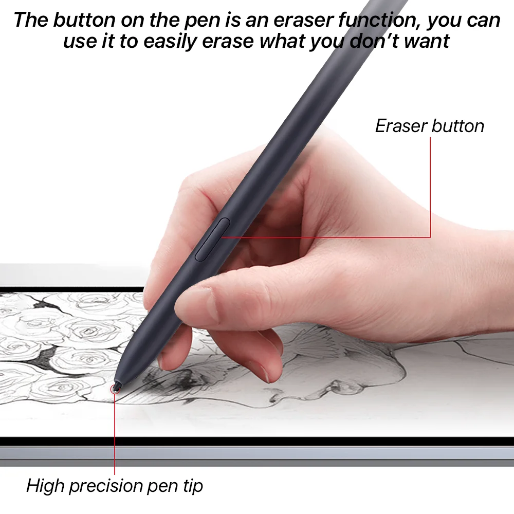 Pen para Samsung Galaxy Tab s6 Lite s7 fe s8 Plus s9 Ultra Stylus Pressure Sensing Eraser Touch Pen Lápis s - Imagem 5