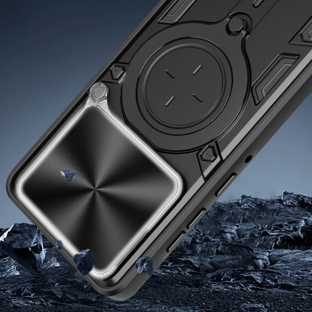 Motorola Edge Fusion Case with Slide Camera Lens Cover, Magnetic Car Mount, and Drop Protection Shockproof Shell