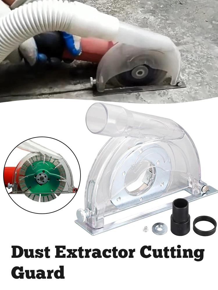 

Dust Extractor Cutting Guard 4" 5" Professional Angle Grinder Guard with Attachments Transparent Durable Grinding Cover Cutting