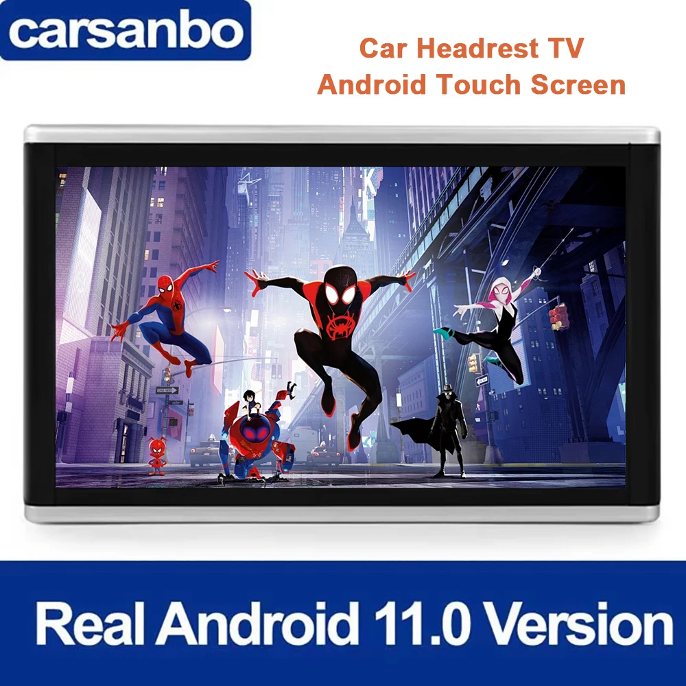 Carsanbo 10.1" Headrest Car Play Monitor Android 11 IPS Touch Screen TV ...
