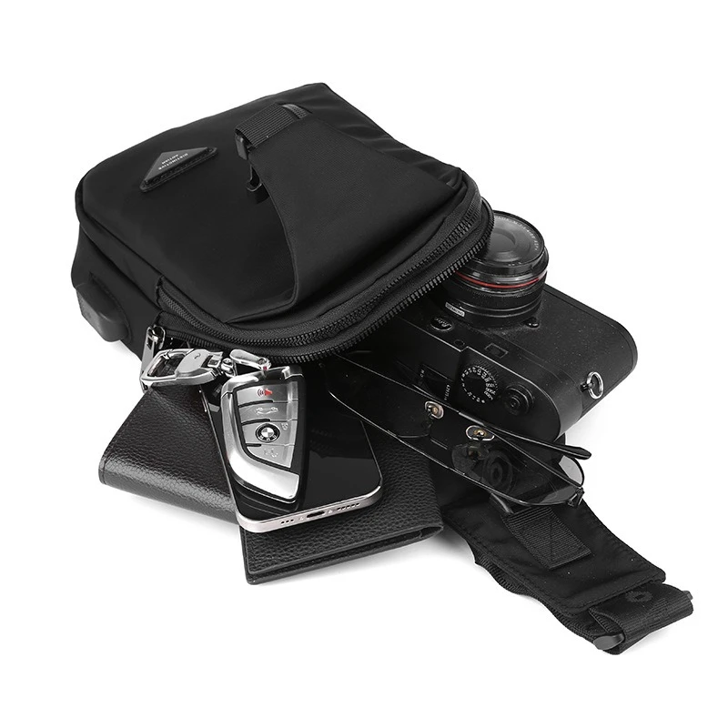 BYMONDY New Men's Chest Bags Oxford Cloth Short Trip Sling Pack for Boys Ipad Mini Crossbody Shoulder Bag Fashion Tide 5 Colors