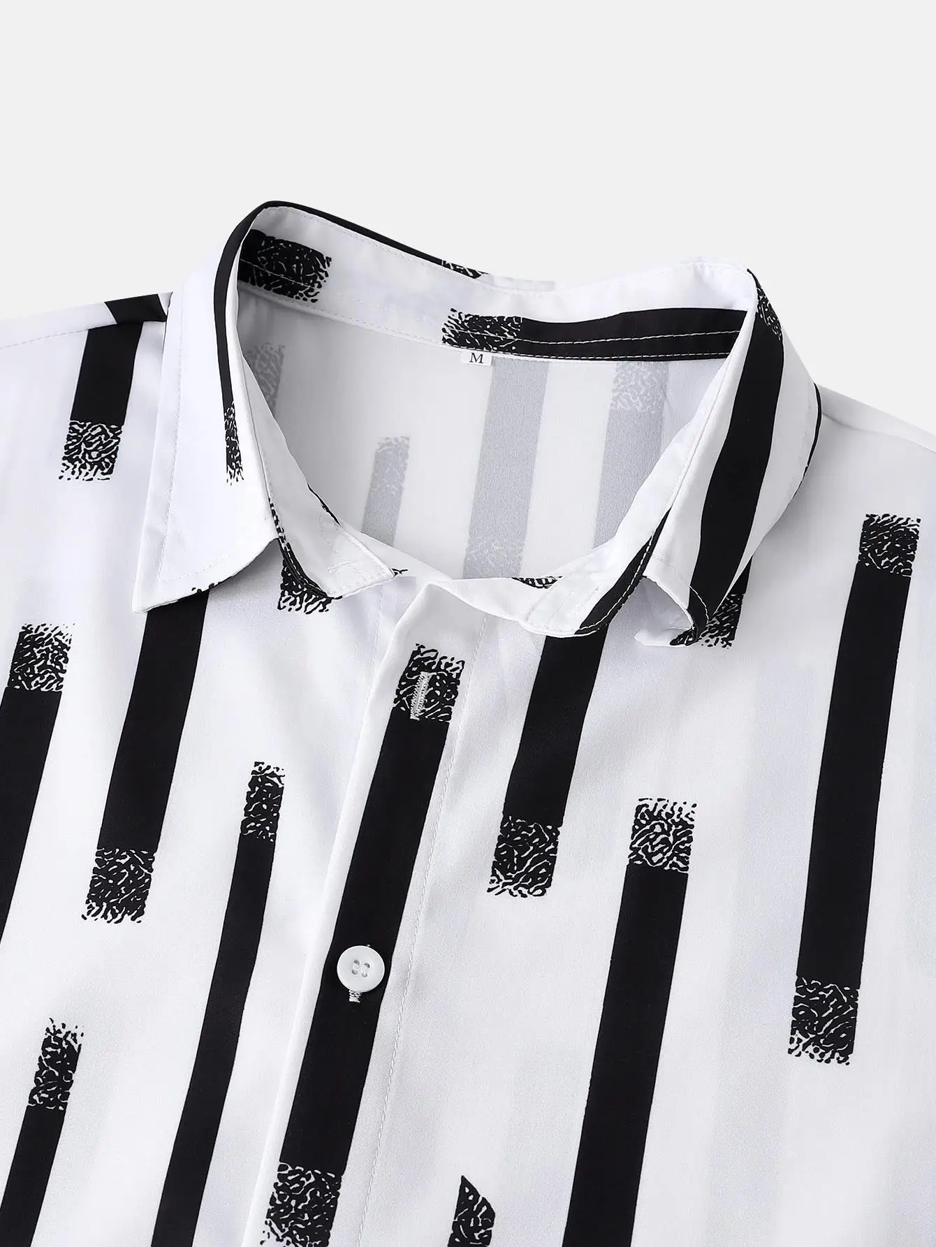 2024 New Hawaiian Men's Shirt Summer Short Sleeve Printed Thin Beach Striped Casual 3