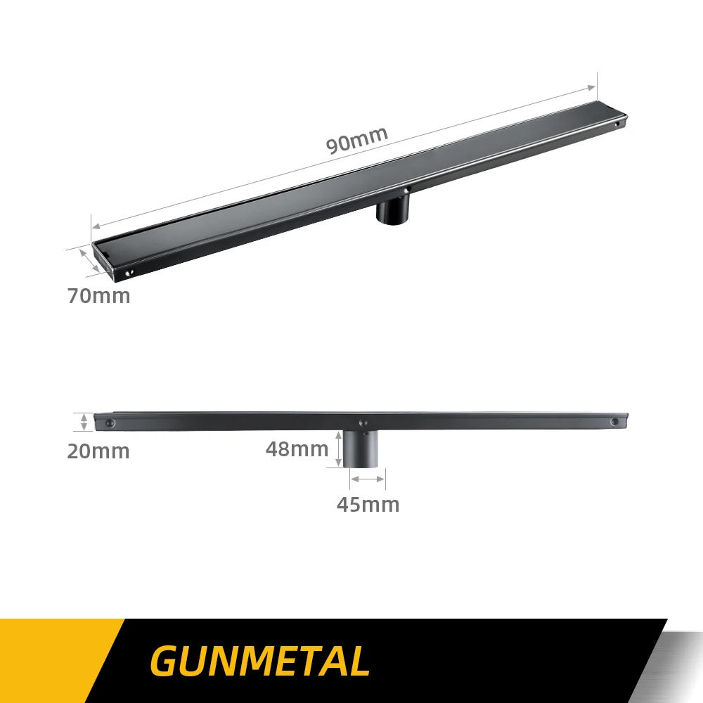 Scarico Lineare Per Doccia 81 Cm, 2 In 1 Nero Opaco Con Inserto Piastrelle, Acciaio Inox 304, Portata 36 L/min - 5
