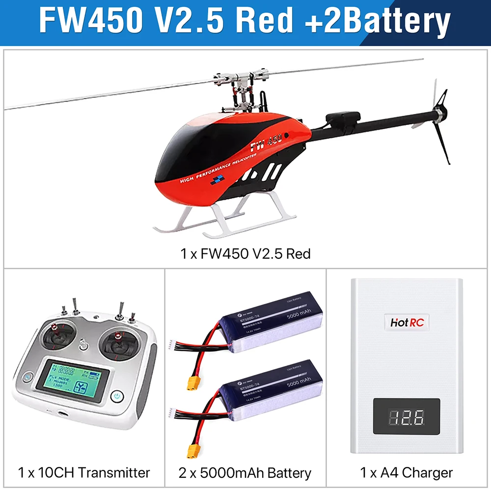 Fly Wing 성인용 원격 제어 RC 헬리콥터, FW450 V2.5, RTF GPS 앱, 자동 반환 RC 드론 헬리콥터, RC 장난감, RC 부품