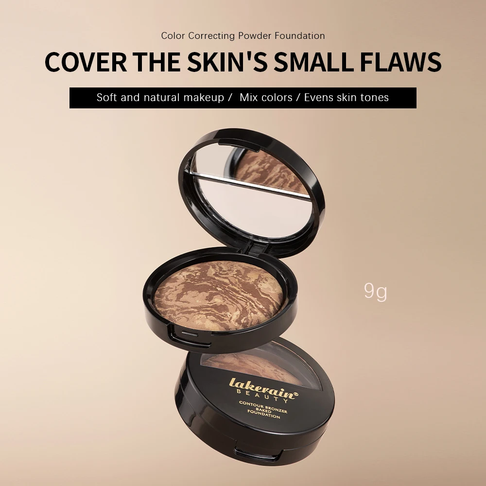 Baked Powder Palette Color Correcting Powder Foundation Balance & Brighten Coverage Semi Matte Natural Finish 1Piece 9g 4