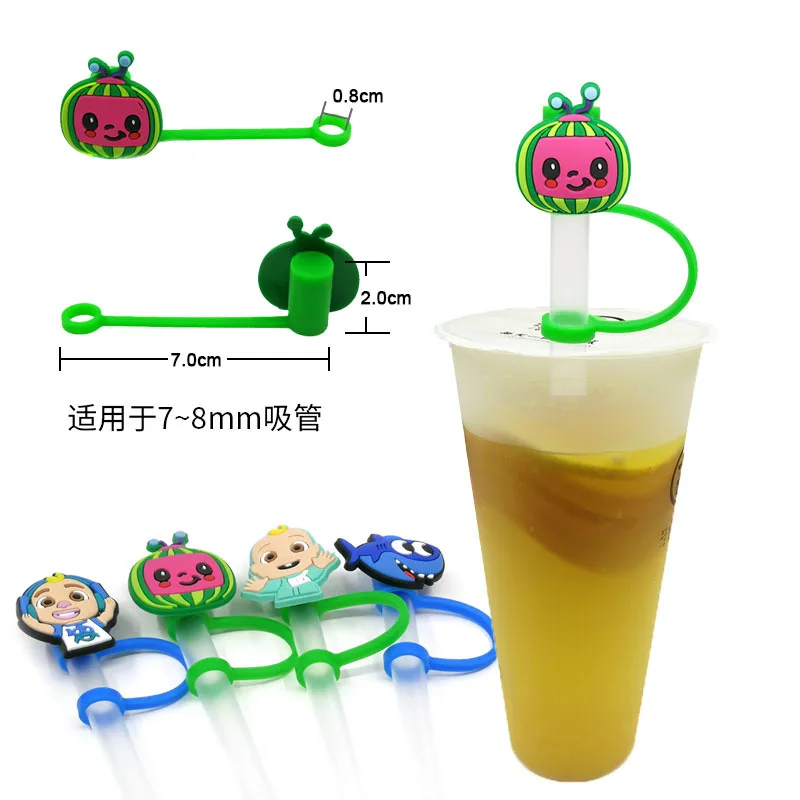 Silicone Straw Tips Cover, Reusable Drinking Straw Covers Cap, Cartoon  Pattern Plugs Cover, Splash Proof Straw Tips, 7-8 mm Cup Straw Accessories