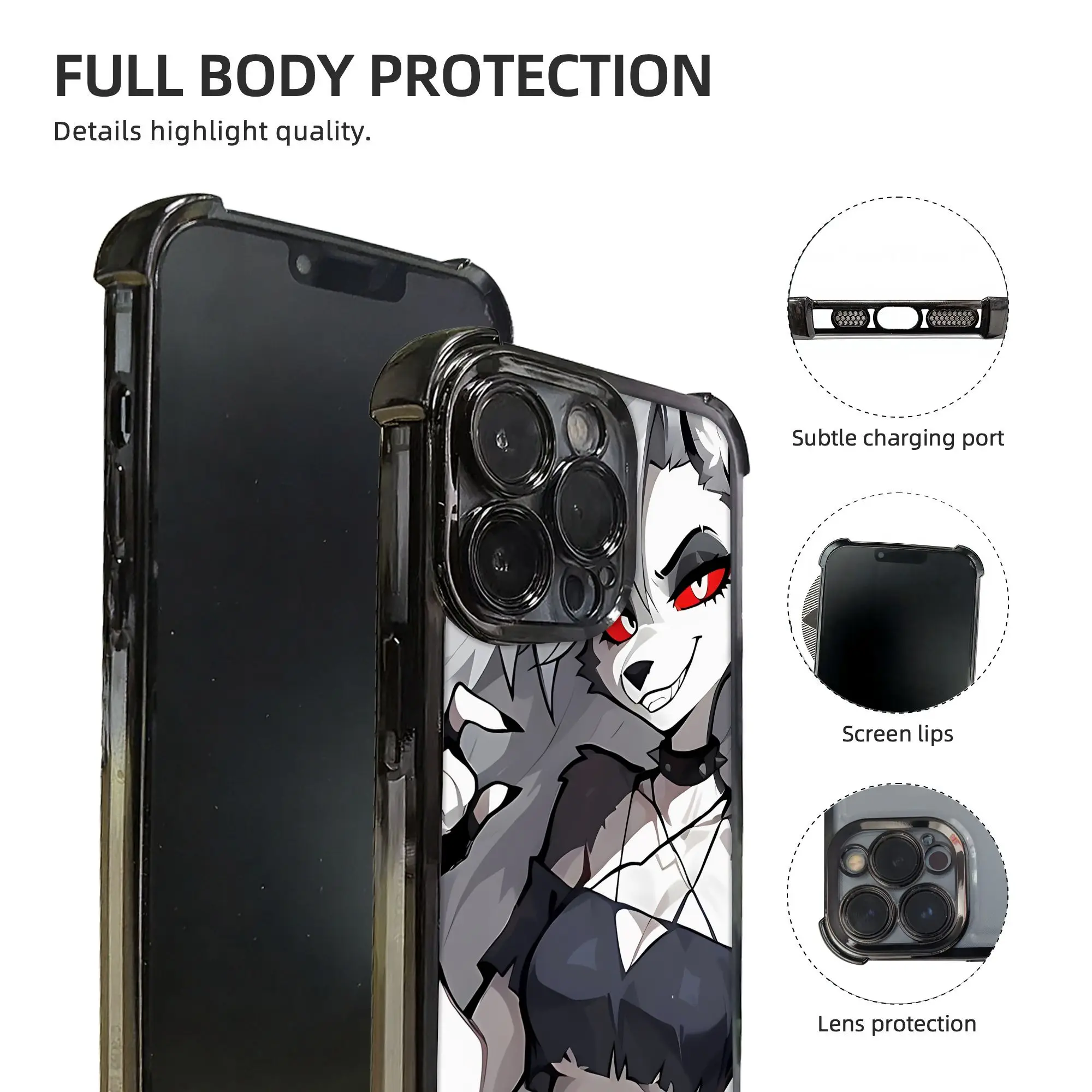 Loona Fan Goth Wolf Girl Neon Aesthetic Phone Case - Electroplated Finish