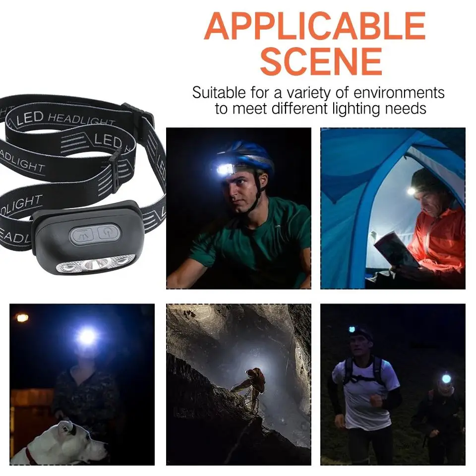 Mini USB Rechargeable 5W LED Headlamp 4 Mode Running Head Torch Portable Mini LED Head Light with body Motion Sensor led headlamp,head lamp,led headlight