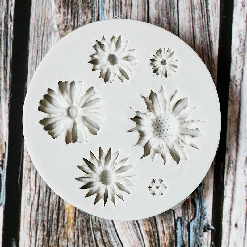 Moule en silicone pour décoration de gâteau, divers motifs de fleurs, marguerites, fondant, chocolat, bonbons, accessoires de table à dessert, cuisine, 1918