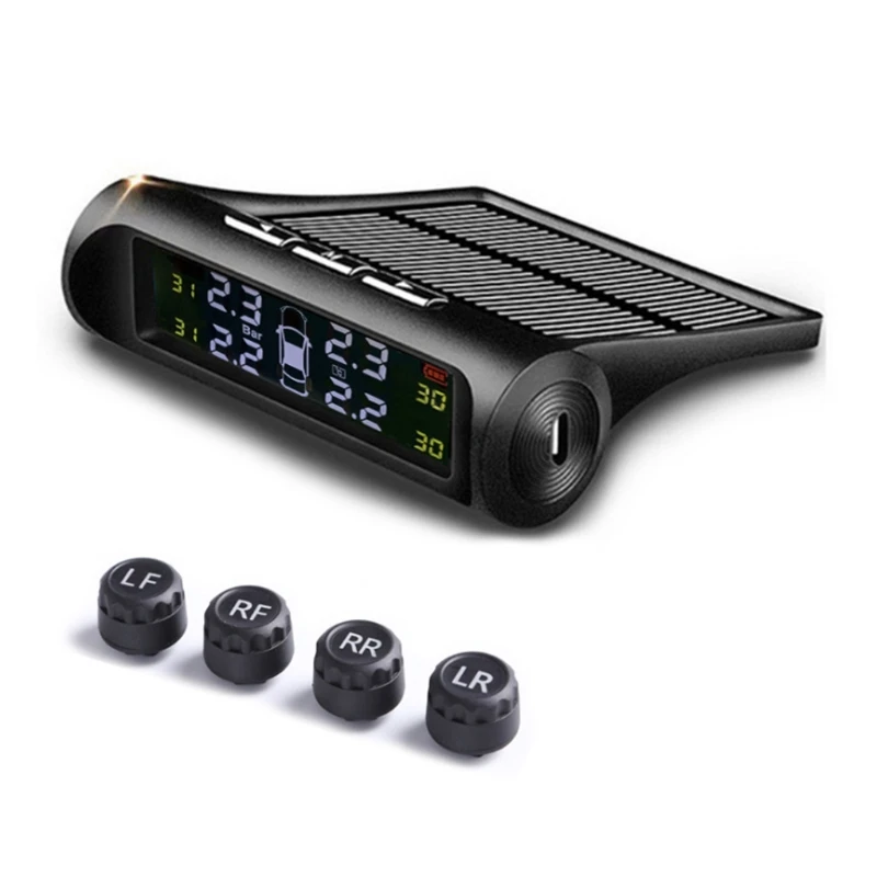 

Solar Car Tire Pressure System LCD Digital Display with4 External